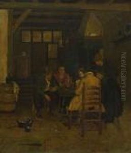 Kartenspieler In Der Wirtsstube by Claus Meyer