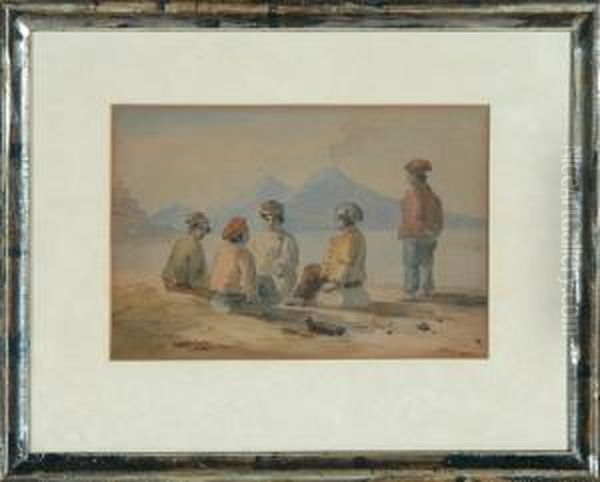 Five Fishermen At The Bay Of Naples - view 1