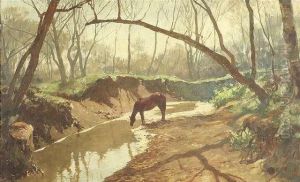 Horse At Awatering Place by Kunz Meyer-Waldeck