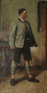 Portrait Of A Man In Traditional Dress In An Interior by Kunz Meyer-Waldeck