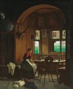 The Seamstress by Franz Eduard Meyerheim