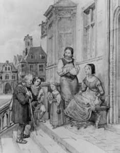 Der Labetrank. by Friedrich Edouard Meyerheim