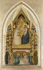 The Coronation of the Virgin with Angels and Saints by Bernardo Daddi
