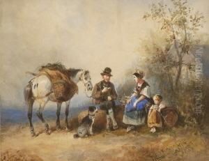 Rastende Bauernfamilie.