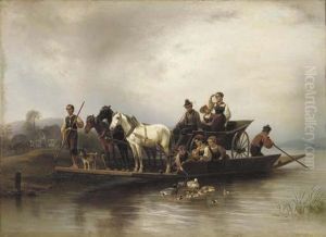 The Arrival Of The Ferry by Wilhelm Alexander Meyerheim