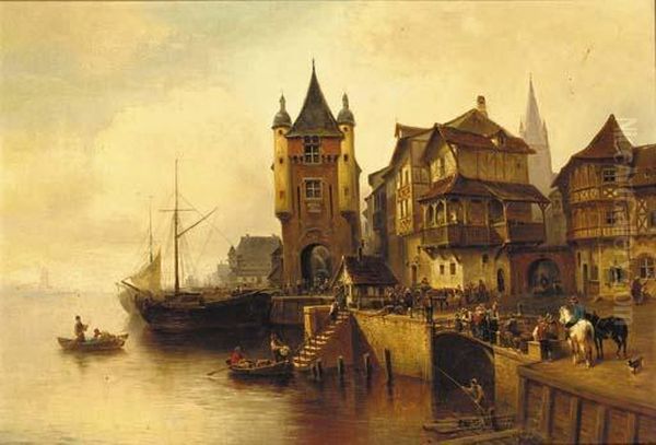 A Busy Dutch Port - view 1