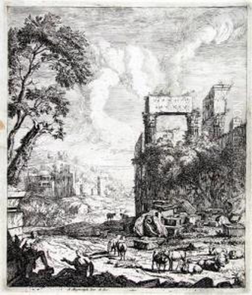 Klassische Landschaft Mit Schafherde - view 1