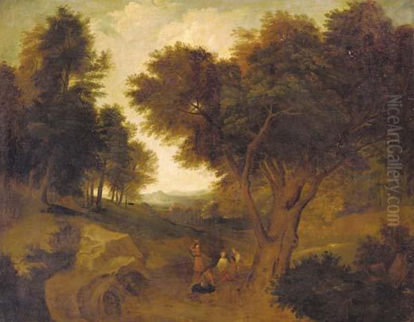 Figures Resting On A Country Path - view 1
