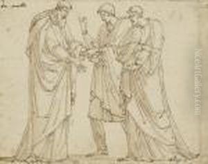 Trois Hommes Vetus D'une Toge