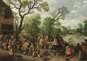 Village Scene 1623 by Joost Cornelisz. Droochsloot