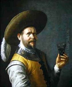 A self portrait of the artist by Joost Cornelisz. Droochsloot