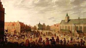 A military procession in the town square of Amersfoort