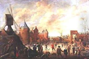 Winter in a Dutch Town by Joost Cornelisz. Droochsloot