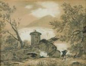 In Riva Al Lago by Achille-Etna Michallon