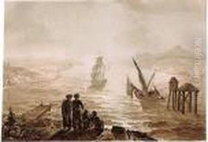 View Of The Bosphorus Looking Towards The Black Sea by Achille-Etna Michallon
