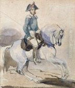 Napoleonski Oficer Na Siwym Koniu by Piotr Michalowski