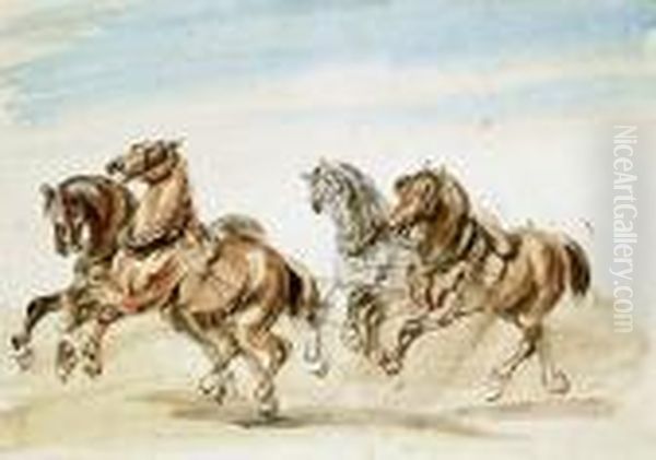Konie W Zaprzegu, Ok. 1845 R. - view 1