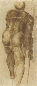 A Soldier With A Spear, Seen From Behind A Soldier With A Spear, Seen From Behind