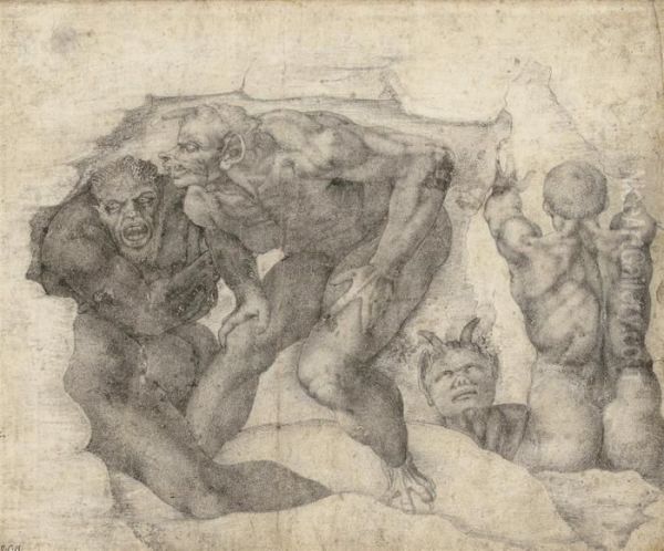 Figures From The Last Judgement, After Michelangelo - view 1