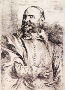 Etching portrait of Flemish painter Jan Snellinck