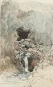 A Moorland Waterfall, Devon by John Middleton