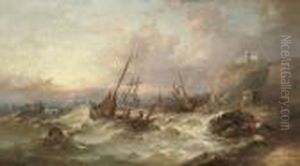 Caught In A Swell Off The French Coast by William Henry Midwood