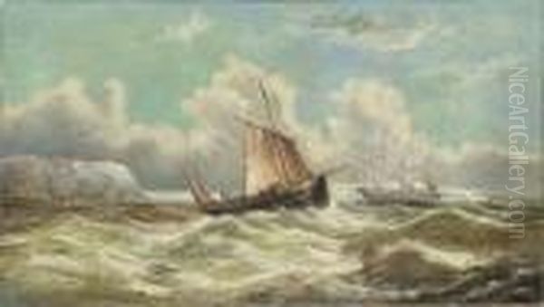 A Fishing Vessel And A Three-master Off The South Foreland - view 1