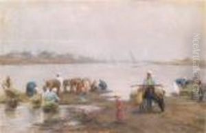Manner Amflussufer by Alphons Leopold Mielich