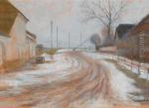 Feuchtkalter Tag Auf Dem Lande by Alphons Leopold Mielich
