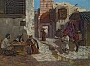 Markt In Kairo by Alphons Leopold Mielich