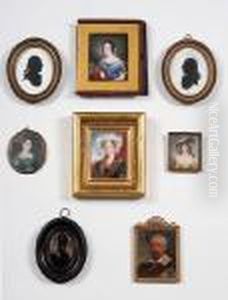A Siilhouette Portrait Of A Gentleman With His Hair In A Long Pigtail by John Miers