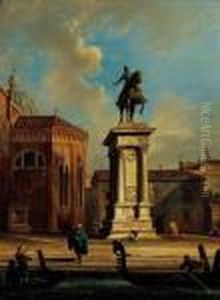 Il Monumento A Colleoni In Campo Santi Giovanni E Paolo by Giovanni Migliara
