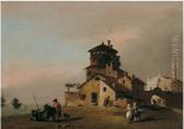 Capriccio Con Un Casolare E La Laguna
Olio Su Tela, Cm. 36,5x50 - view 1
