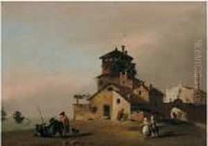 Capriccio Con Un Casolare E La Laguna
 Olio Su Tela, Cm. 36,5x50