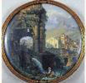 Paysage Aux Lavandieres, Avec Arc Romain