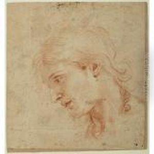 Etude De Tete [nicolas Mignard Called Mignard D'avignon ; Study Of A Head ; Red Chalk]