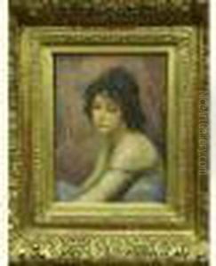 Portrait D'une Femme Pensive by Lucien Mignon