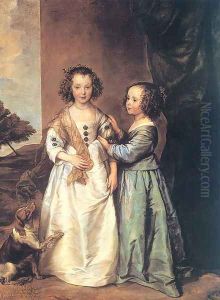 Portrait Of Philadelphia And Elisabeth Cary by Sir Anthony Van Dyck