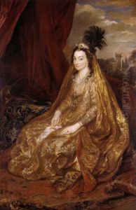 Portrait of the Elisabeth or Theresia Shirley in oriental clothes