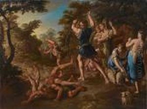 Moses And The Daughters Of Jethro by Aureliano Milani