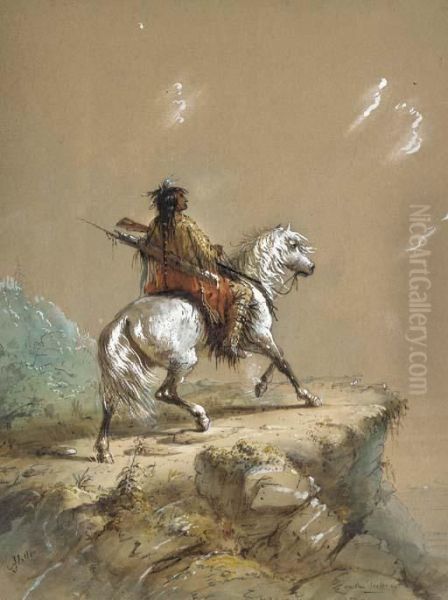 Crow Indian On The Lookout - view 1