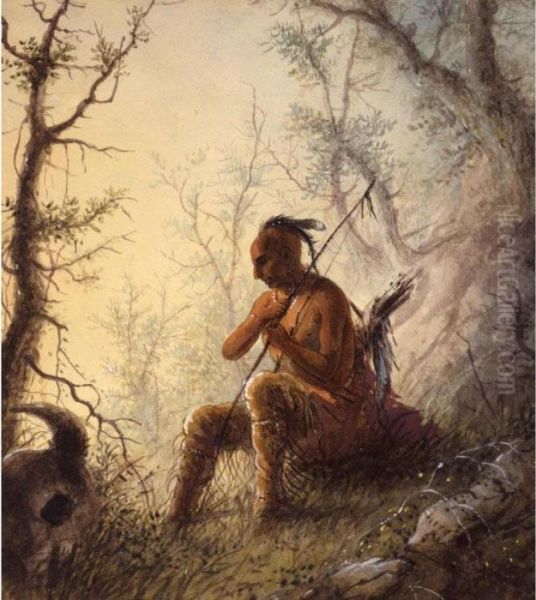 Sioux Indian At A Grave - view 1