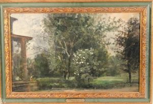 White Blossoms In The Garden by Charles Henry Miller
