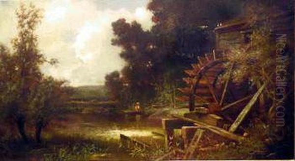 Boater By An Old Mill - view 1