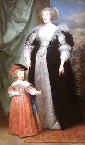 Marie Claire de Croy Duchesse dHarvr and Child