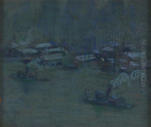 New York Harbor by Kenneth Hayes Miller