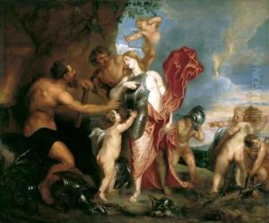 Venus Receiving the Arms of Aeneas from Vulcan c 1629 1632 by Sir Anthony Van Dyck