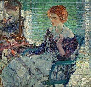Seated Lady With Red Hair by Richard Emile Miller