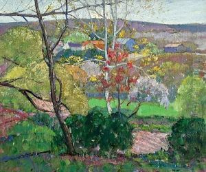 Summer Landscape With Farm Building by Richard Emile Miller