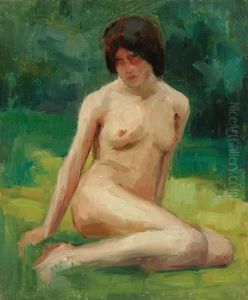 Circle Of Richard Edward Miller , Nude Study-circa 1910